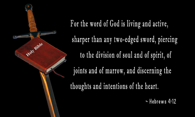 For the word of God is living and active, sharper than any two-edged sword, piercing to the division of soul and of spirit, of joints and of marrow, and discerning the thoughts and intentions of the heart. ~ Hebrews 4:12