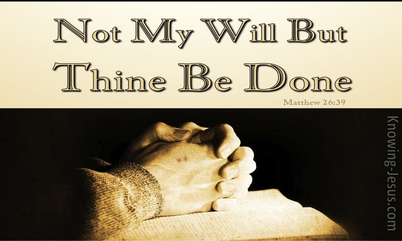 not as I will, but as you will.” ~ Matthew 26:39