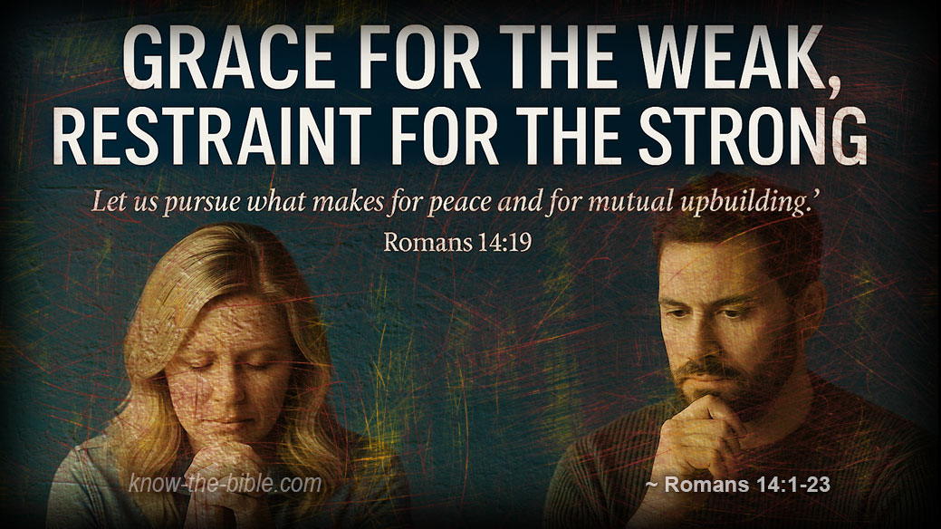 Grace for the Weak, Restraint for the Strong Grace for the Weak, Restraint for the Strong